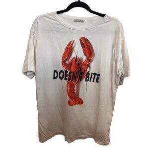 Zara Oversized Graphic Lobster T-Shirt, size large